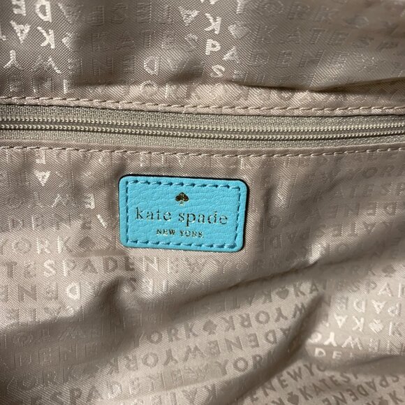 KATE SPADE Turquoise Aqua Leather Stevie Berkshire Road Slouchy Shoulder Bag - Picture 16 of 16